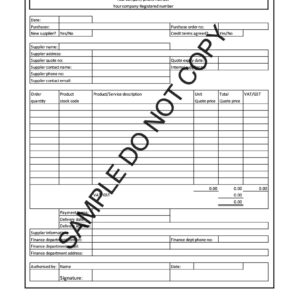 10280 Stock purchase order processing form