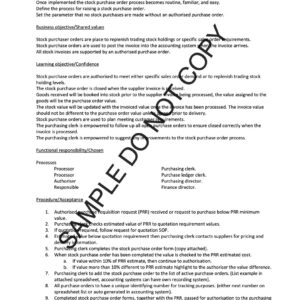 10280 Stock purchase order processing