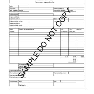 10350 Non-stock purchase order processing form