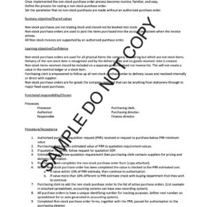 10350 Non-stock purchase order processing