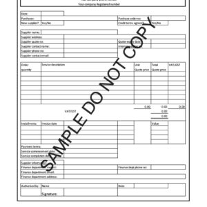 10370 Service purchase order processing form