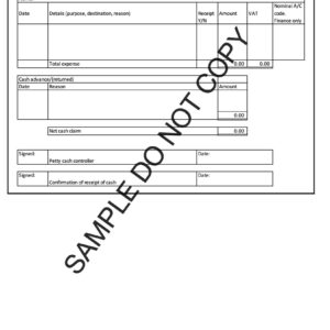 10580 Petty cash forms