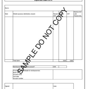 10600 Expense claim form