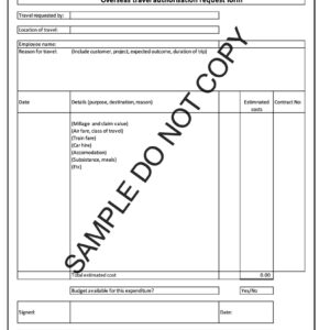 10650 Overseas travel authorisation form