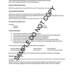 11350 Deferred tax processing