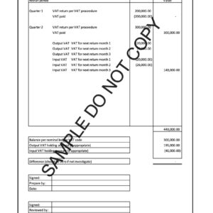 0190 VAT reconciliation form