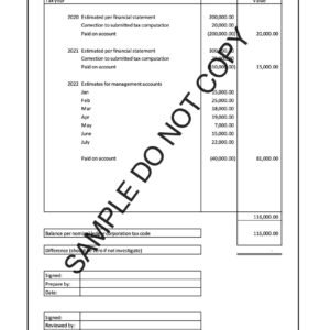 0200 Corporation tax reconciliation form